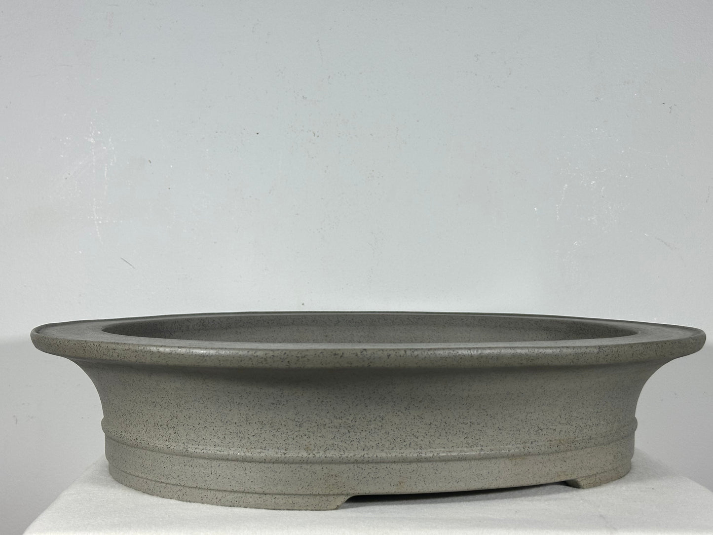 Preowned Japanese Tokoname Unglazed Oval  Bonsai Pot Seizan - 19” By 16”