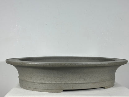Preowned Japanese Tokoname Unglazed Oval  Bonsai Pot Seizan - 19” By 16”