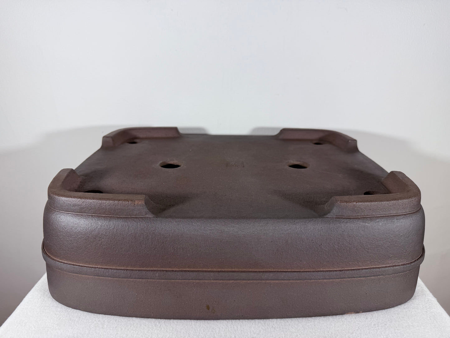 Preowned Japanese Tokoname Unglazed Rectangular Bonsai Pot Kisen - 16.25” By 12.75”