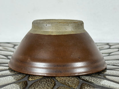 Preowned Japanese Tokoname Glazed Round Bonsai Pot - 4.75” By 2 1/8”