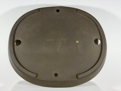 Preowned Japanese Tokoname Unglazed Oval Bonsai Pot Yamaaki - 19.75” x 16.25” x 3.75”