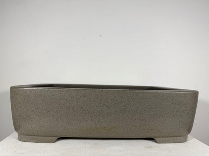 Preowned Japanese Tokoname Unglazed Rectangular Bonsai Pot Seizan - 16.25” By 11.75”