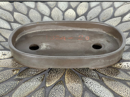 Preowned Japanese Tokoname Unglazed Oval Bonsai Pot - 7.25” By 4 3/8”