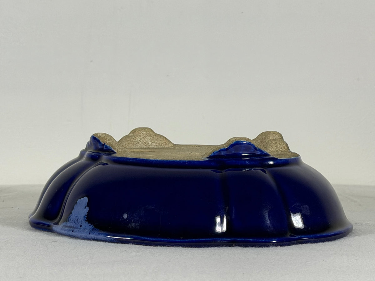 Preowned Japanese Tokoname Glazed Mokko Style Bonsai Pot Satomi - 8” By 7”