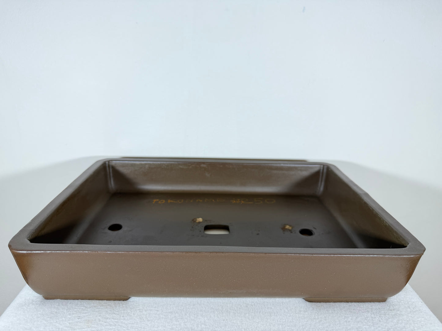 Preowned Japanese Tokoname Unglazed Rectangular Bonsai Pot Ogawa - 15.75” By 11”