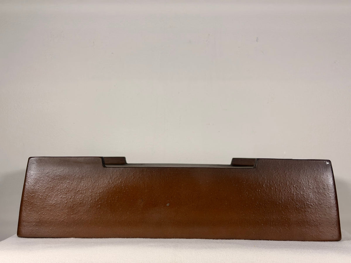 Preowned Japanese Tokoname Unglazed Rectangular Bonsai Pot Kizan - 15” By 11.5”