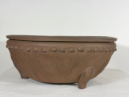 Preowned Japanese Tokoname Unglazed Round  Bonsai Pot Sensyuu - 11.75” By 5”