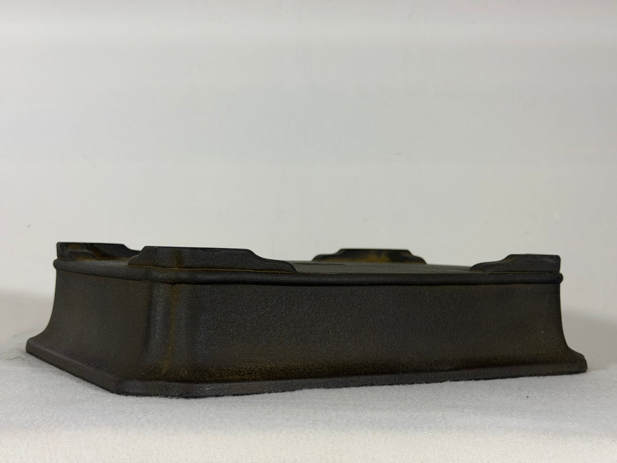 Preowned Japanese Tokoname Unglazed Rectangular Bonsai Pot Housei - 12.25” x 9.25” x 2 7/8”