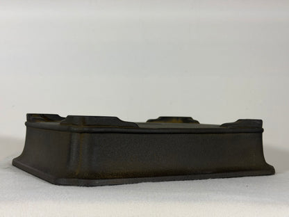 Preowned Japanese Tokoname Unglazed Rectangular Bonsai Pot Housei - 12.25” x 9.25” x 2 7/8”