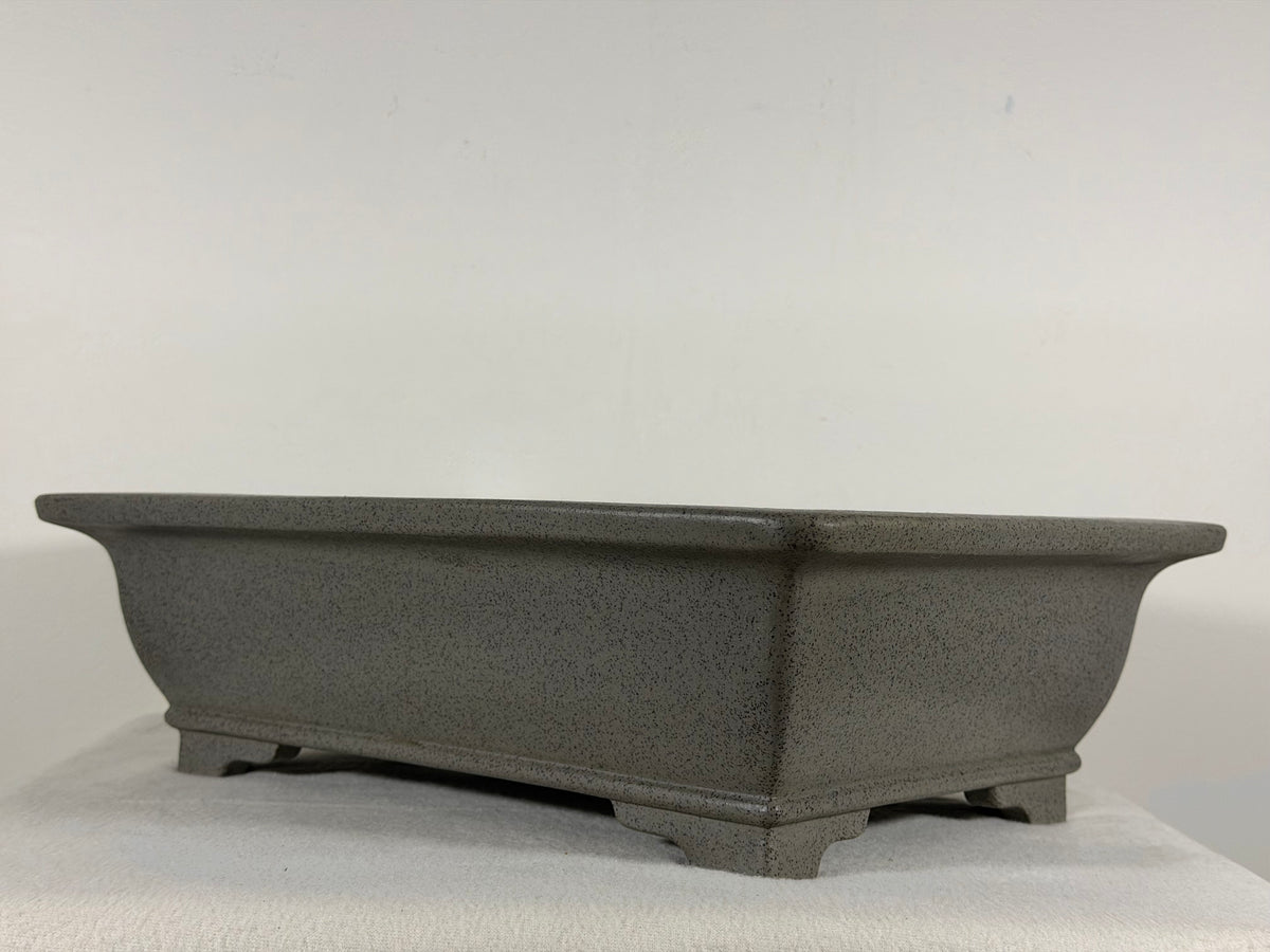 Preowned Japanese Tokoname Unglazed Rectangular Bonsai Pot Seizan - 15” x 10.5” x 4.25”