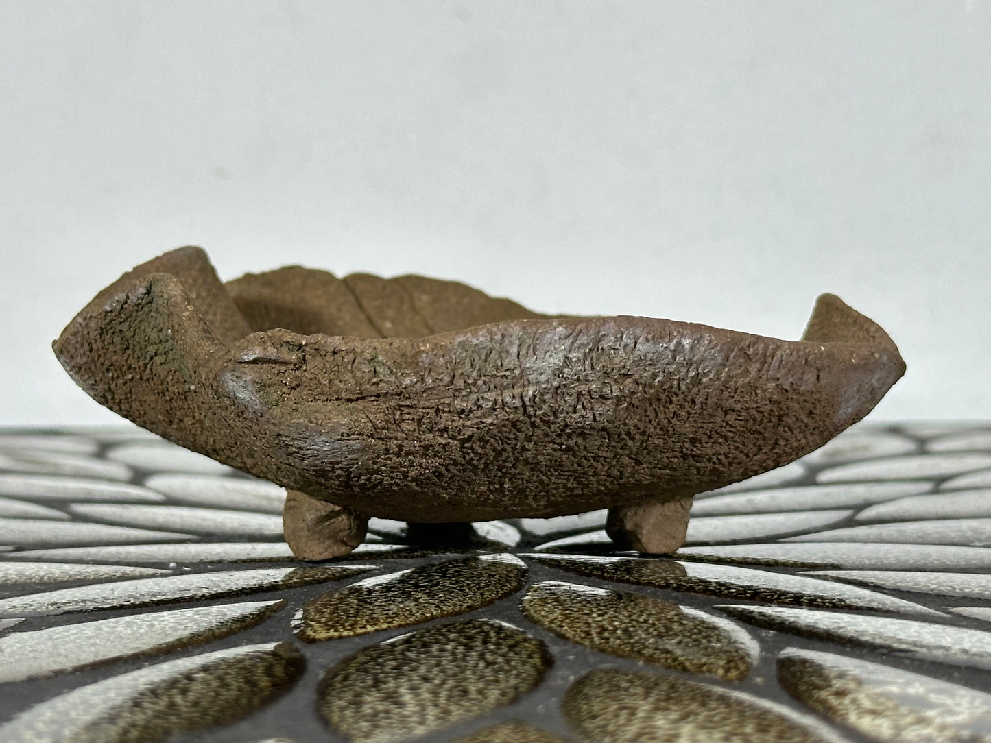 Preowned Japanese Tokoname Unglazed Shallow Bonsai Pot - 4.75” By 1.5”