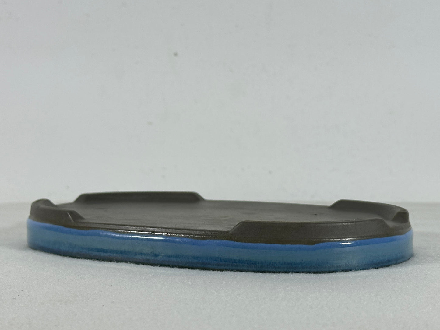 New Japanese Glazed Suiban for Suiseki Bonsai Harumatsu - 7 3/8” By 4 7/8”