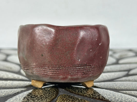 Preowned Japanese Tokoname Glazed Round Bonsai Pot - 2 3/8” By 1.5”