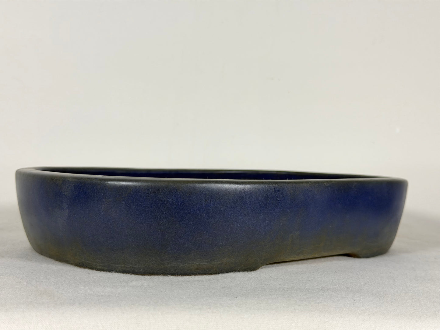 Preowned Japanese Tokoname Glazed Rectangular Bonsai Pot Yamafusa - 11.25” By 8.5”