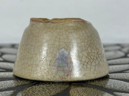 Preowned Japanese Tokoname Glazed Round Bonsai Pot Husou - 2.75” By 1.5”