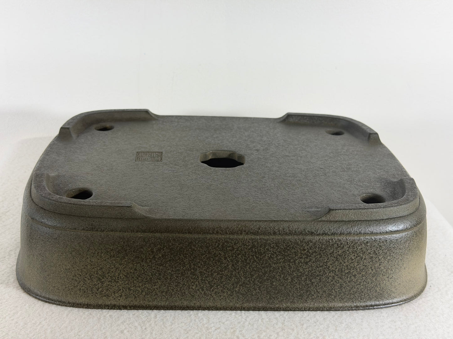 Preowned Vintage Japanese Tokoname Unglazed Rectangular Bonsai Pot Aiba Koyo - 12.5” By 10”