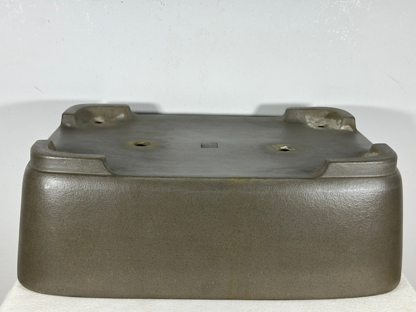 Preowned Japanese Tokoname Unglazed Rectangular Bonsai Pot Seizan - 16.5” By 11.75”