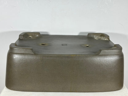 Preowned Japanese Tokoname Unglazed Rectangular Bonsai Pot Seizan - 16.5” By 11.75”