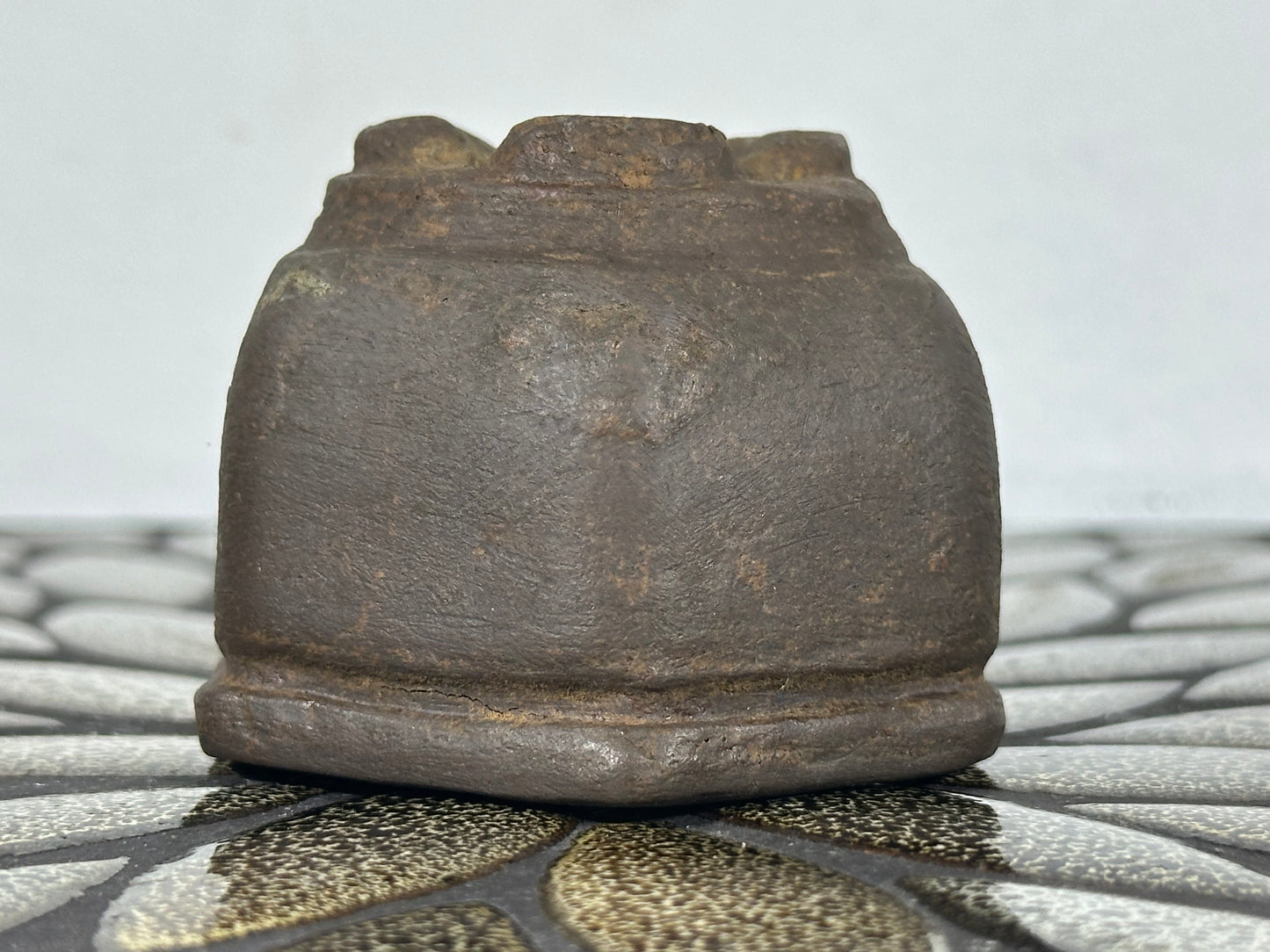 Preowned Japanese Tokoname Unglazed Hexagon Shape Bonsai Pot - 2.75” By 2.5”