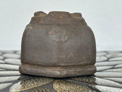 Preowned Japanese Tokoname Unglazed Hexagon Shape Bonsai Pot - 2.75” By 2.5”