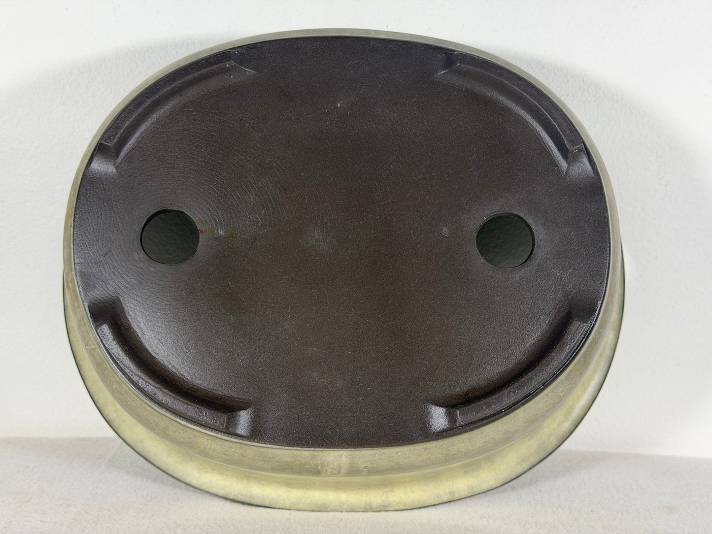 Preowned Japanese Tokoname Glazed Oval Bonsai Pot - 10.25” By 8.75”
