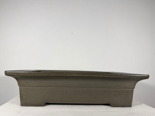 Preowned Japanese Tokoname Unglazed Rectangular Bonsai Pot Seizan - 14.75” By 10.75”