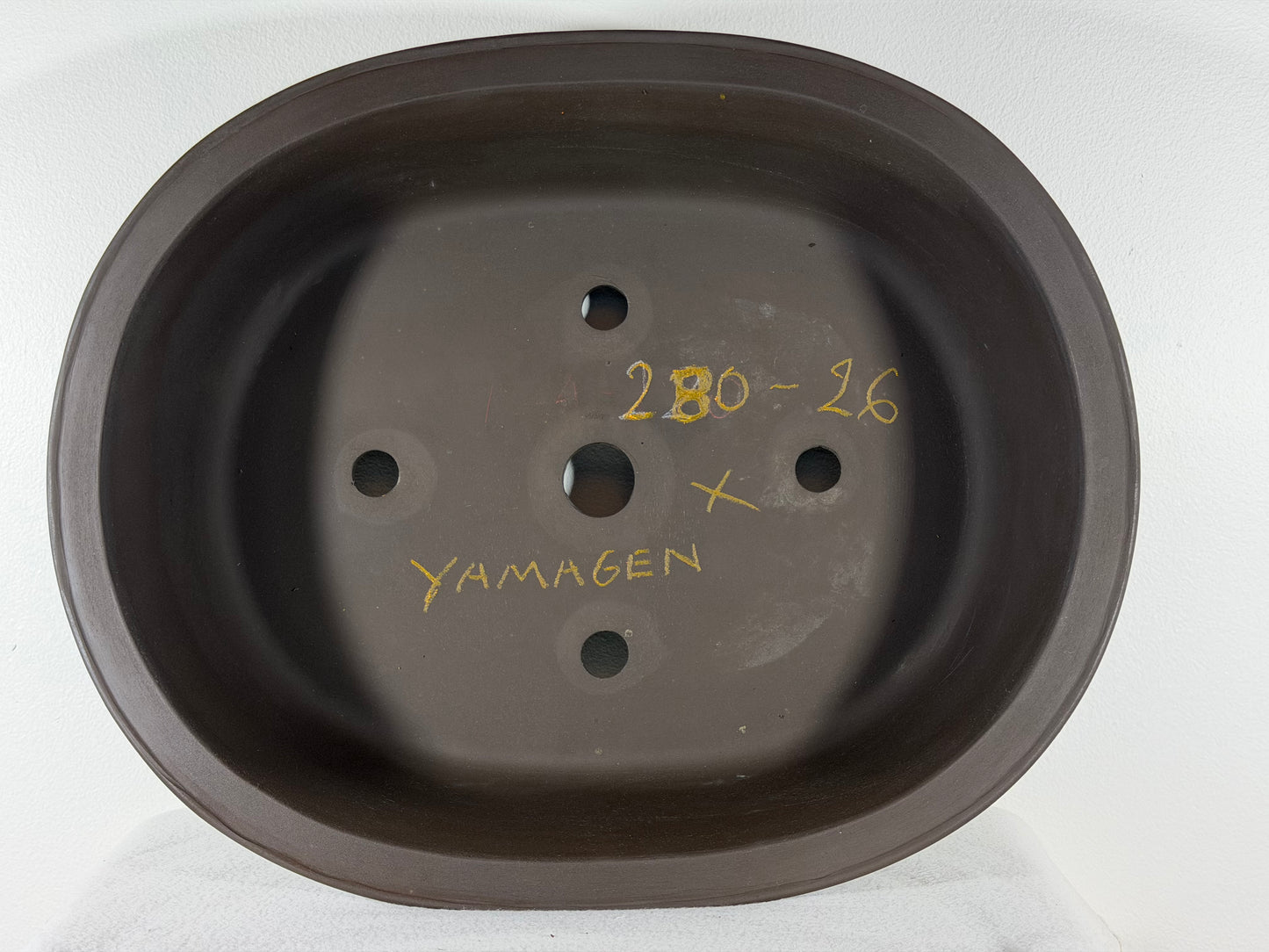 Preowned Japanese Tokoname Oval Unglazed Bonsai Pot Yamagen - 18” By 14.75”