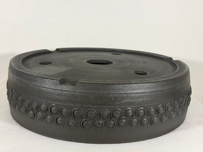 Preowned Japanese Tokoname Unglazed Drum Style Bonsai Pot Koyo - 12.5” By 3.5”