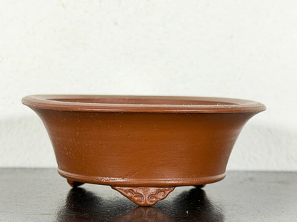 New Japanese Tokoname Unglazed Round Bonsai Pot Bigei - 3.25” By 1.25