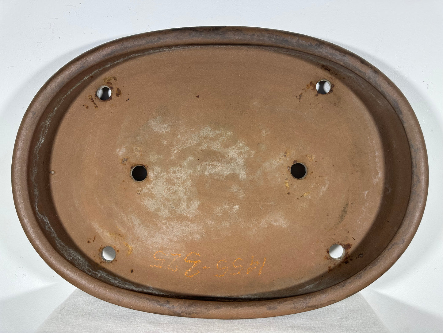 Preowned Japanese Tokoname Unglazed Oval Shallow Bonsai Pot Seizan - 20.5” By 14.25”