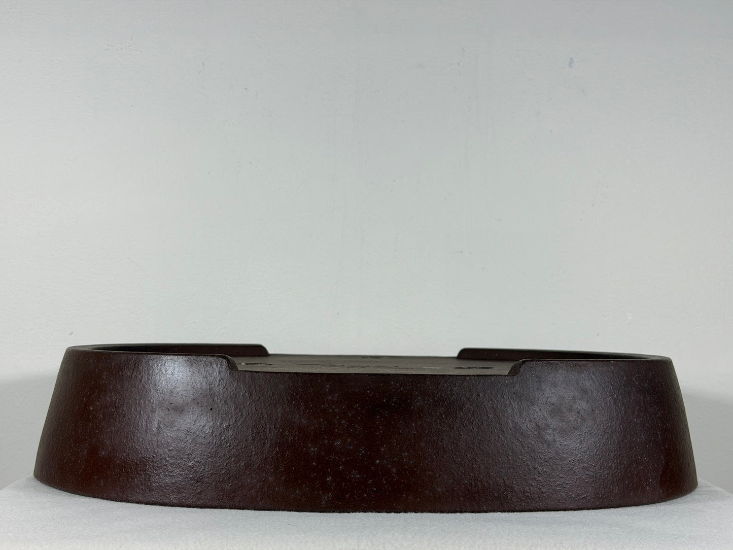 Preowned Japanese Tokoname Unglazed Oval Bonsai Pot Yamaaki - 16.25” By 12.75”