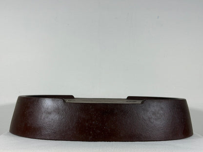Preowned Japanese Tokoname Unglazed Oval Bonsai Pot Yamaaki - 16.25” By 12.75”