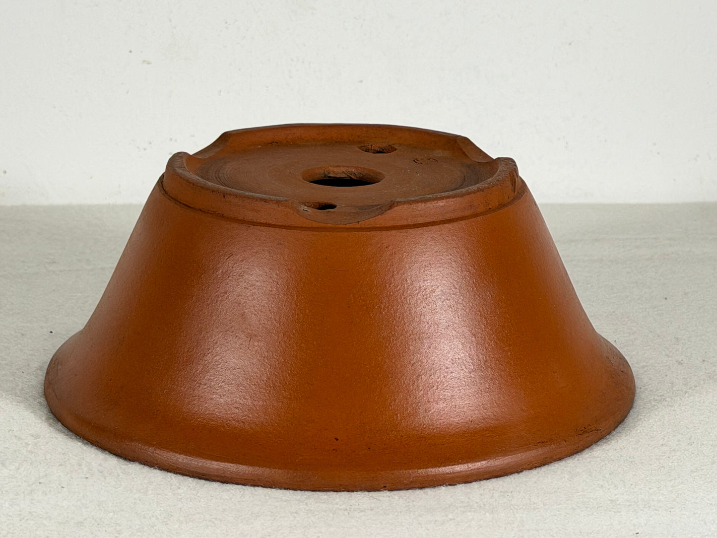 Preowned Japanese Tokoname Round Bonsai Pot Yamaaki - 7” By 2.75”