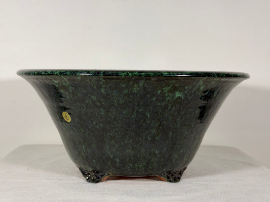 New Japanese Tokoname Glazed Round Bonsai Pot Syuhou Yoshimura - 12.25” By 5.5”