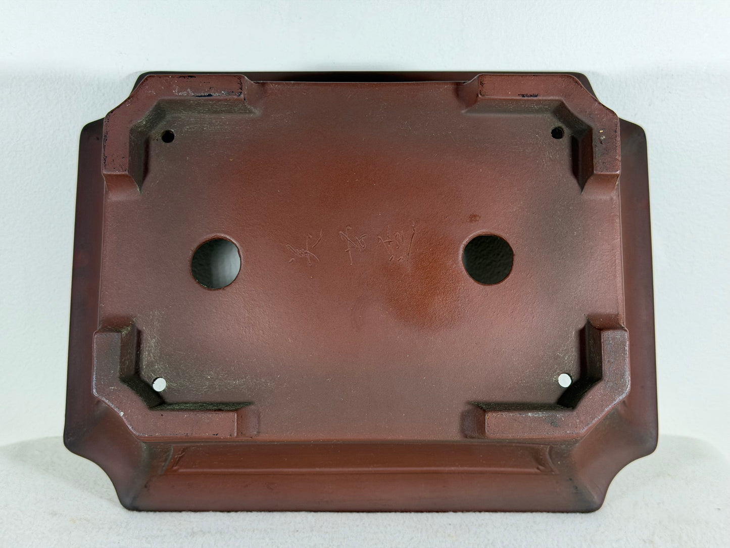 Preowned Japanese Tokoname Unglazed Rectangular Bonsai Pot Bigei - 12.25” By 9.5”