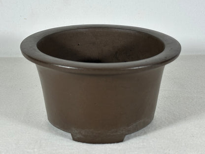 Preowned Japanese Tokoname Unglazed Round Deep Bonsai Pot - 6.25” By 3 3/8”