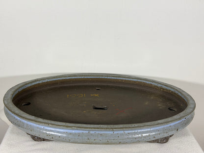 Preowned Japanese Tokoname Glazed Shallow Bag Style Bonsai Pot - 18” By 13.25”