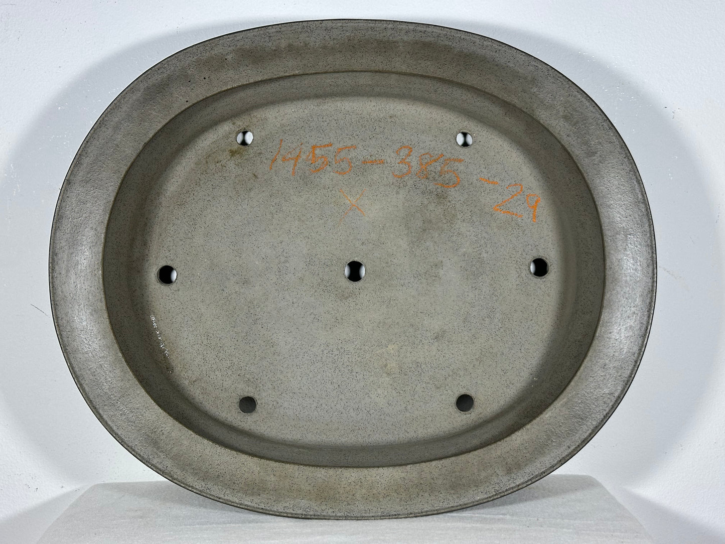 Preowned Japanese Tokoname Unglazed Oval Bonsai Pot Seizan - 17.25” By 14.25”