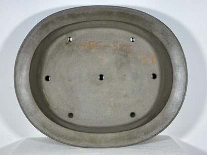 Preowned Japanese Tokoname Unglazed Oval Bonsai Pot Seizan - 17.25” By 14.25”