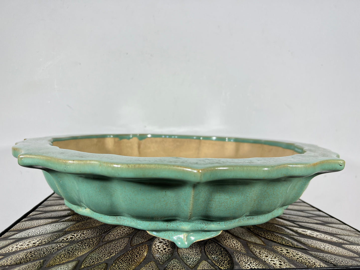 Vintage Preowned China Glazed Rinka Style Bonsai Pot - 17.25” By 3 5/8”