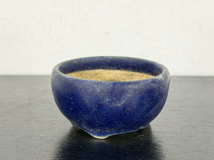 Preowned Japanese Tokoname Glazed Round Bonsai Pot Housou - 1.75” By 7:8”