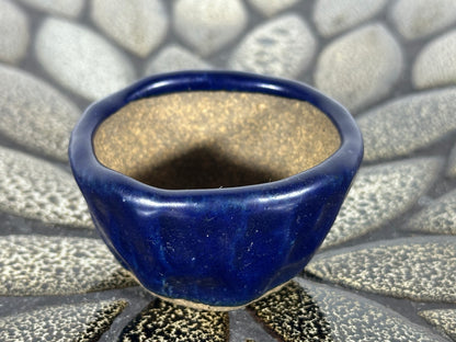 Preowned Japanese Tokoname Glazed Round Bonsai Pot Roman - 2 1/8” By 1.25”