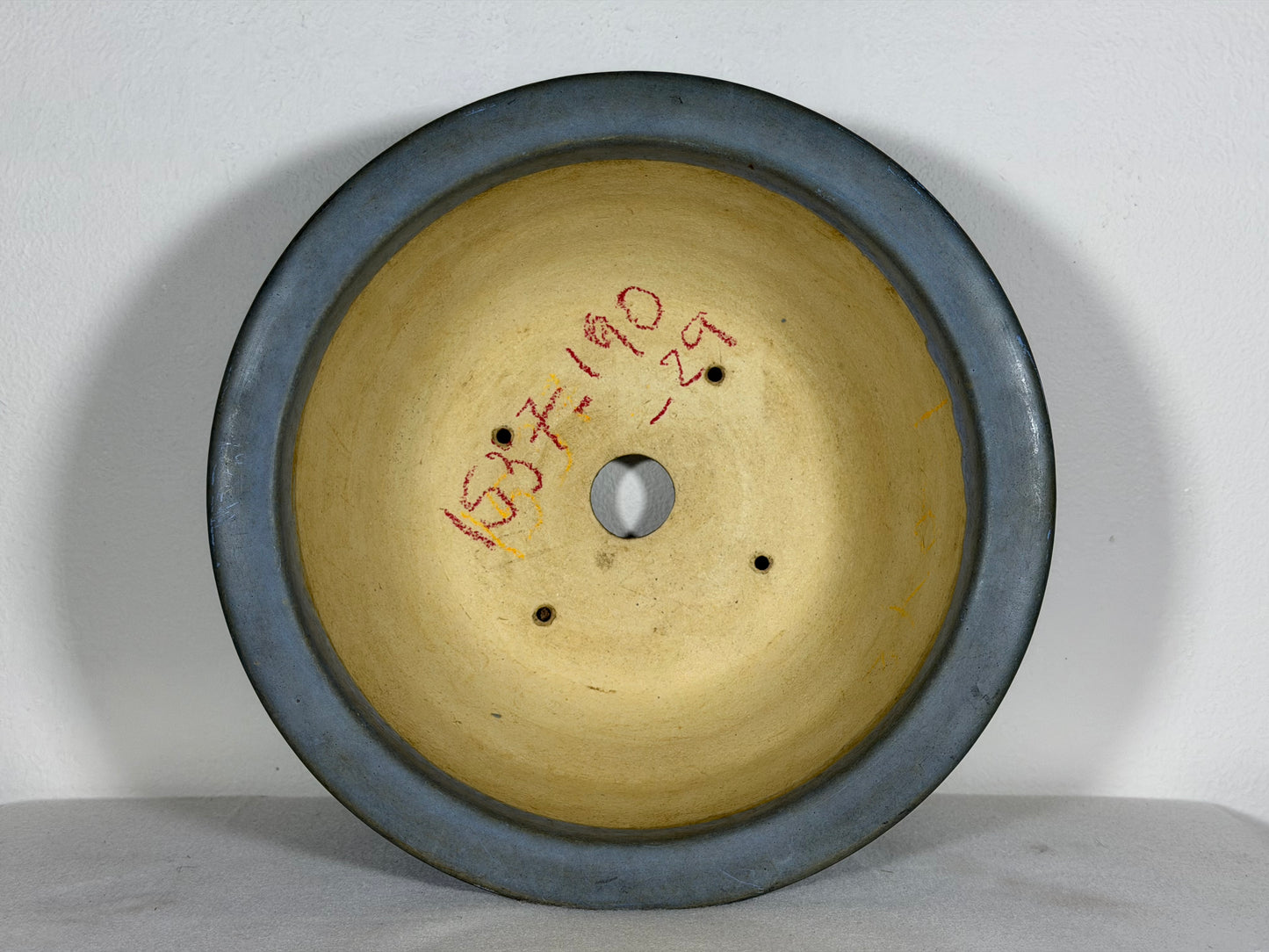 Preowned Japanese Tokoname Glazed Round Bonsai Pot Koyo - 9.5” By 4.25”
