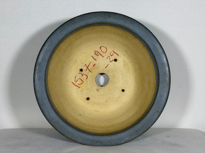 Preowned Japanese Tokoname Glazed Round Bonsai Pot Koyo - 9.5” By 4.25”