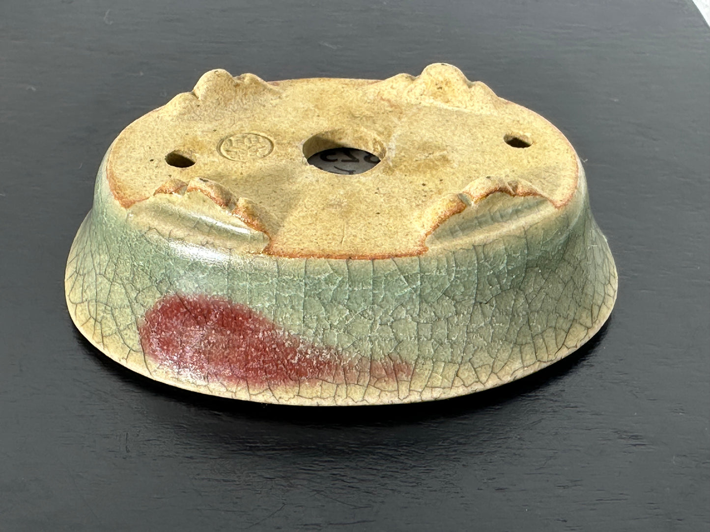 Preowned Vintage Japanese Oval Bonsai Pot By EIMEI - 2 7/8” By 2 1/8”