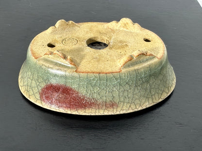 Preowned Vintage Japanese Oval Bonsai Pot By EIMEI - 2 7/8” By 2 1/8”