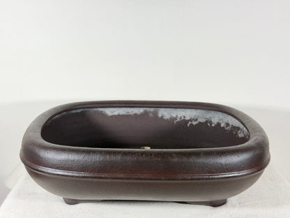 Preowned Japanese Tokoname Unglazed Rectangular Bonsai Pot Yamaaki - 13.5” By 11”