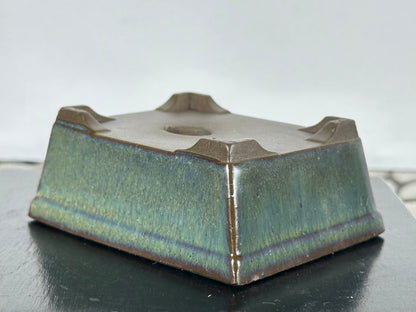 Preowned Japanese Tokoname Rectangular Bonsai Pot - 3.5” By 2 7/8”