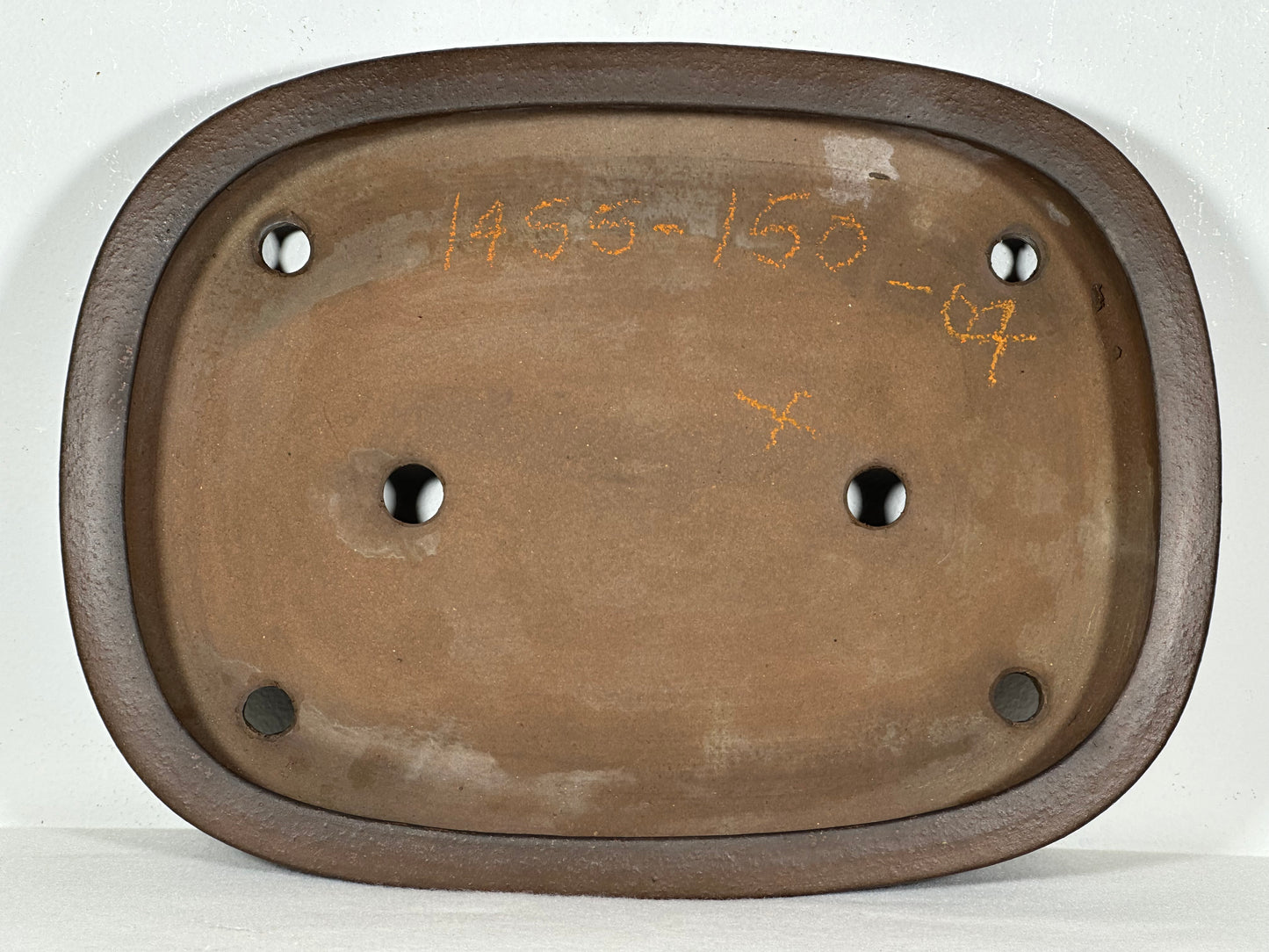 Preowned Japanese Tokoname Unglazed Rectangular Shallow Bonsai Pot Seizan - 12.25” By 9.25”