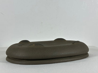 Preowned Vintage Japanese Tokoname Unglazed Bag Style Bonsai Pot Yamaaki - 9.5” By 6.25”